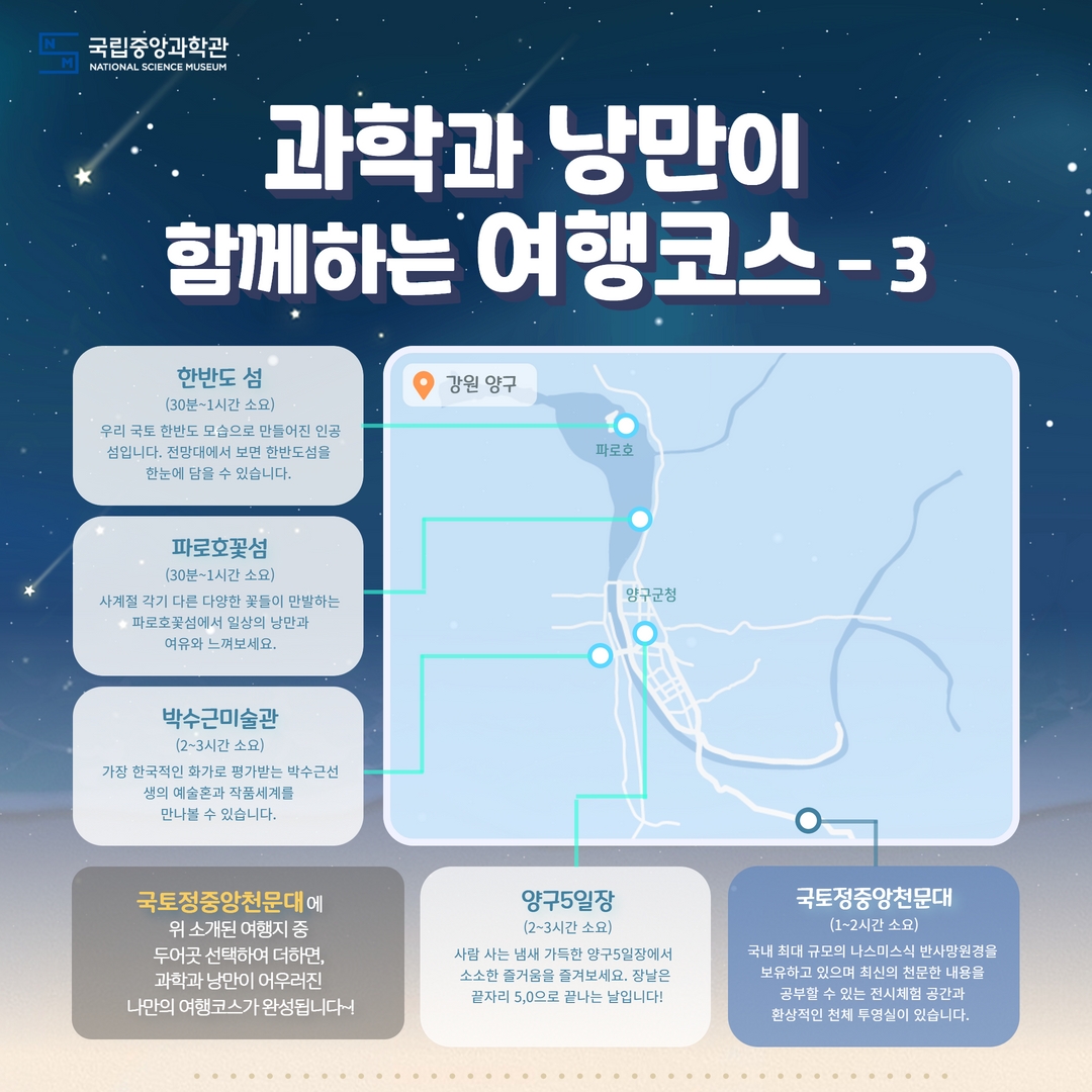 과학과 낭만이 함께하는 여행코스