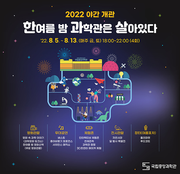 여름방학 야간 개관 안내 한여름 밤 과학관은 살아있다
